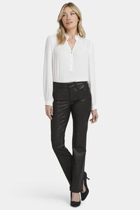 Coated Marilyn Straight Jeans | Black Coated | Pants | NYDJ