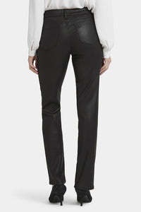 Coated Marilyn Straight Jeans | Black Coated | Pants | NYDJ