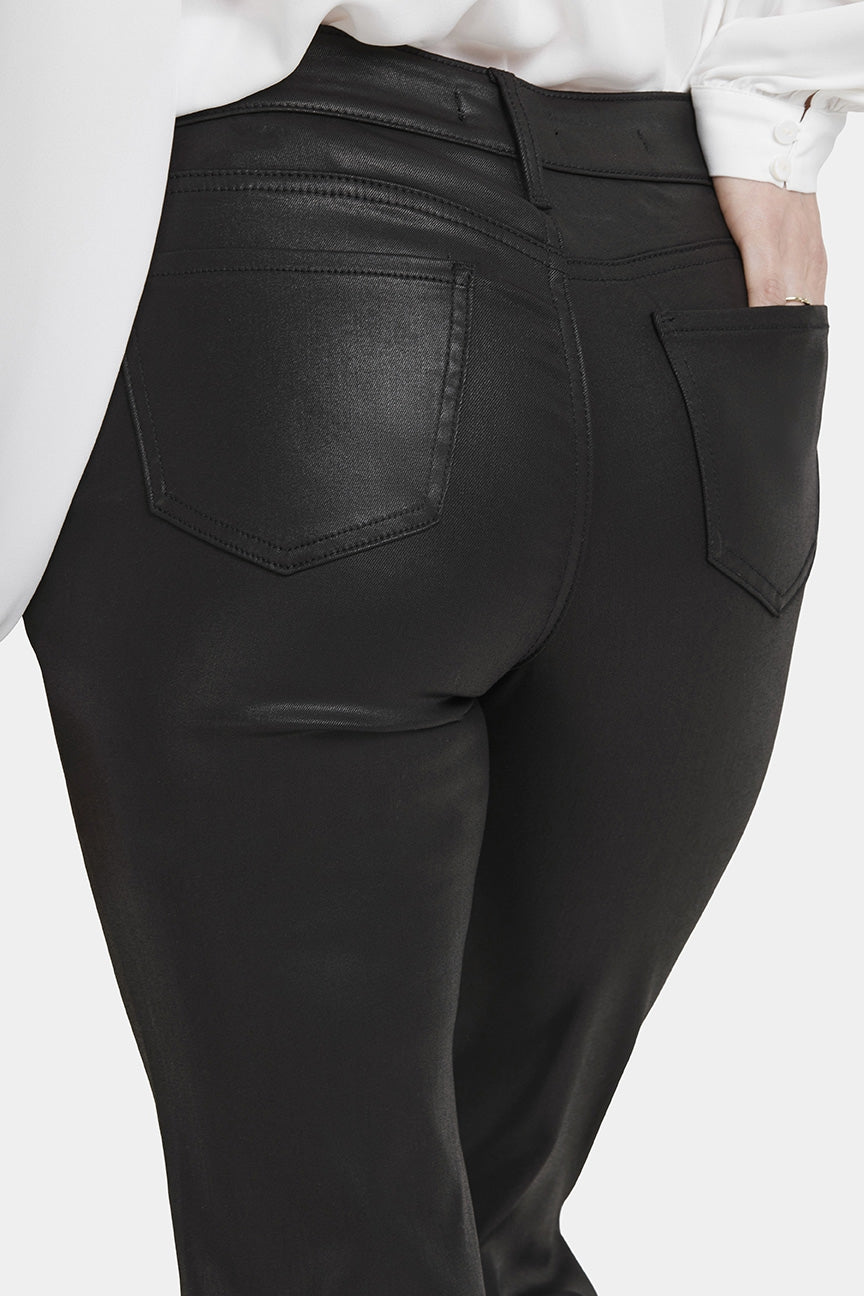 Coated Marilyn Straight Jeans | Black Coated | Pants | NYDJ