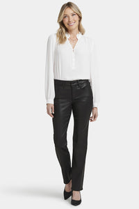Coated Marilyn Straight Jeans | Black Coated | Pants | NYDJ
