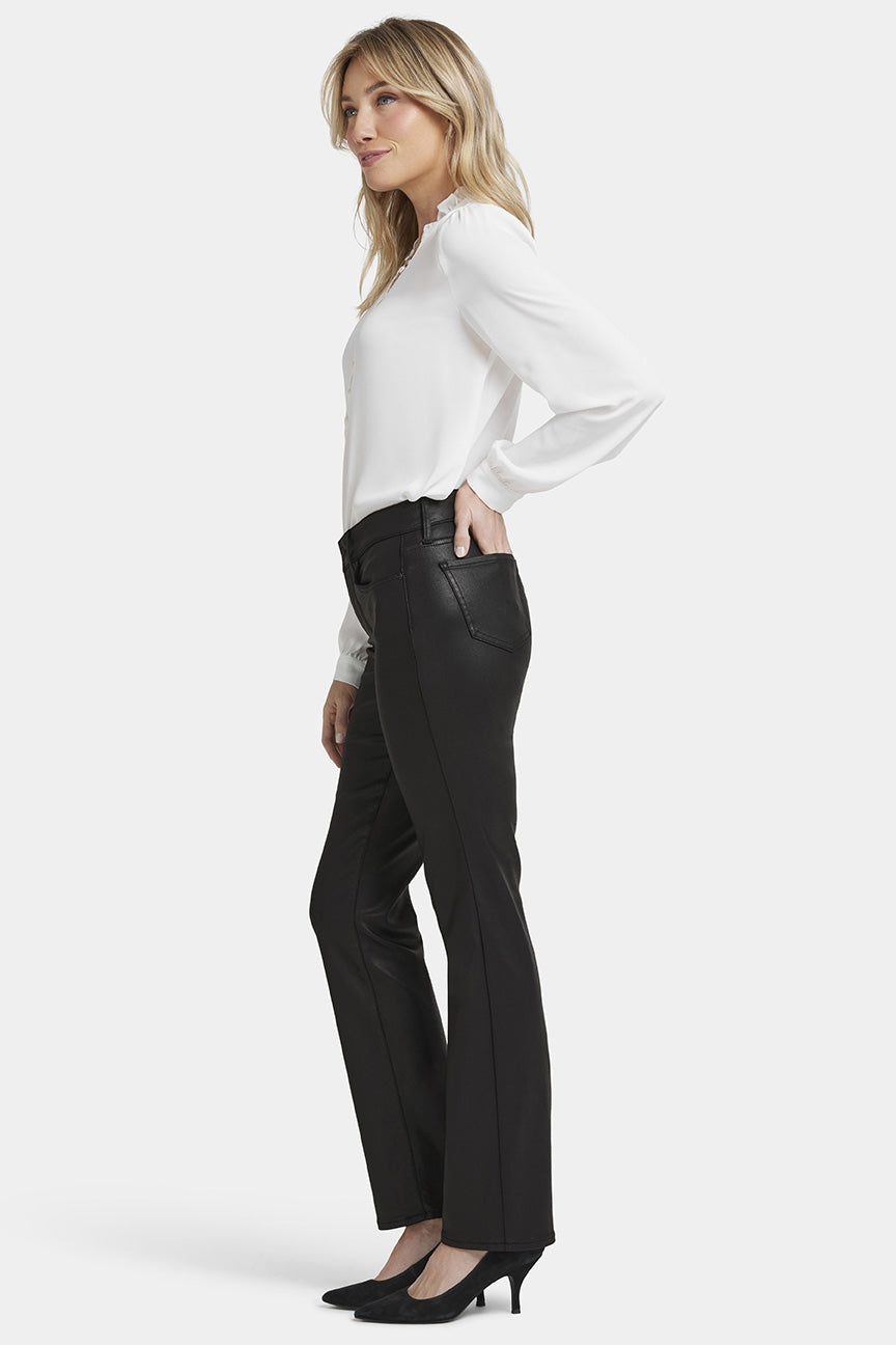 Coated Marilyn Straight Jeans | Black Coated | Pants | NYDJ