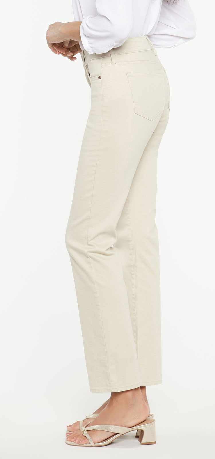 Marilyn Straight Beige Jeans Premium Denim | Feather | Non Denim | NYDJ