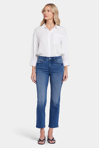 High Rise Marilyn Straight Ankle Jeans Medium Blue Premium Denim | Blue island | Denim | NYDJ