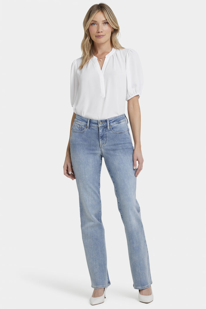 Blake High Rise Slim Flare Light Blue Premium Denim | Haley