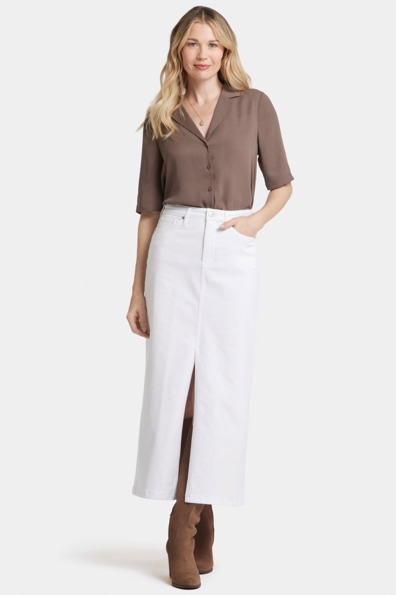 タグ付き新品◆eLLa Mizugiwa skirt◆white白ロングスカー NYDJ's High Rise Long Skirt with Lift Tuck® Technology for a