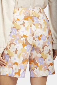 5 Pocket Bermuda Short Floral Print Stretch Linen | Sunset Grove | Shorts | NYDJ