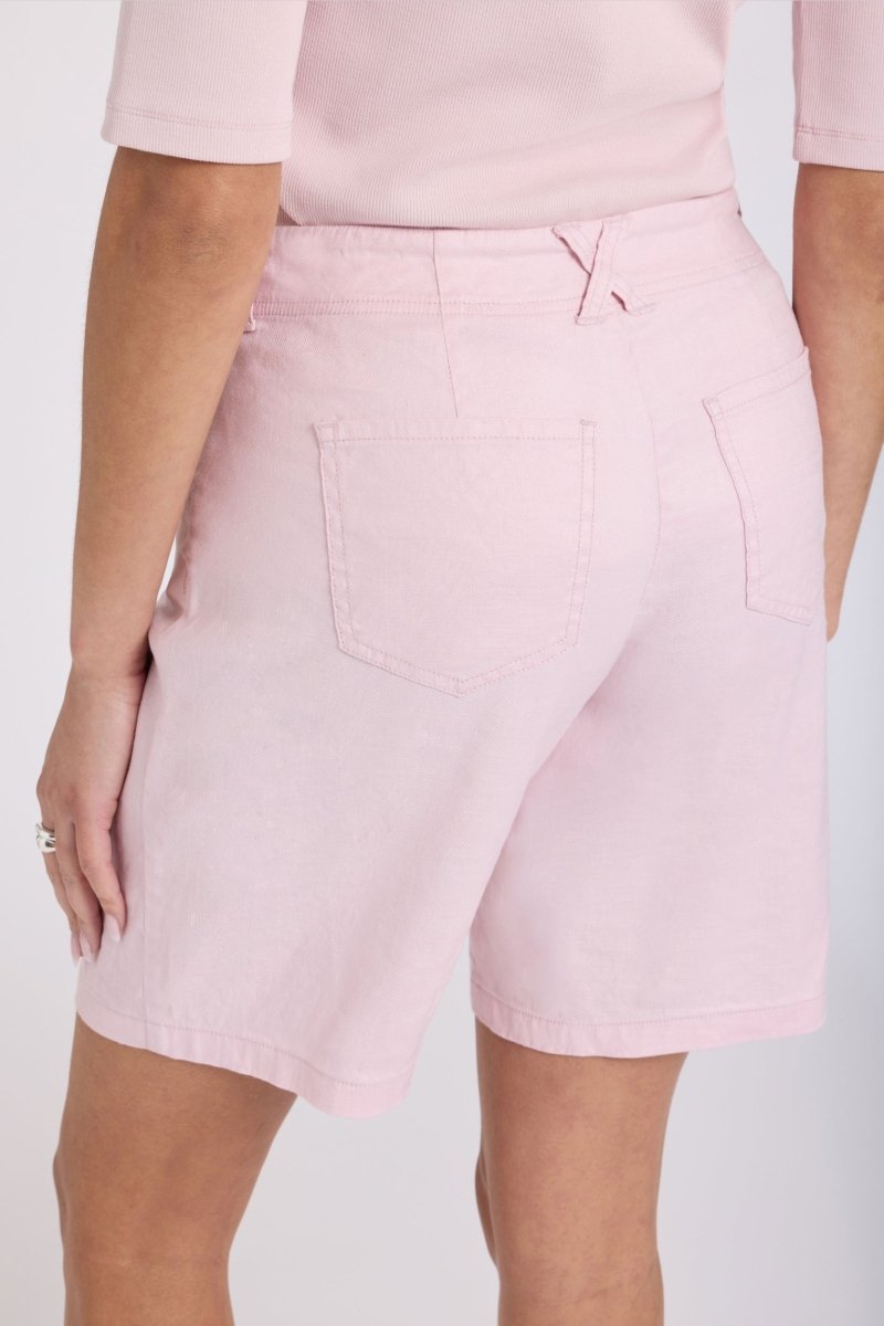 5 Pocket Bermuda Shorts In Stretch Linen | Light Lilac | Shorts | NYDJ