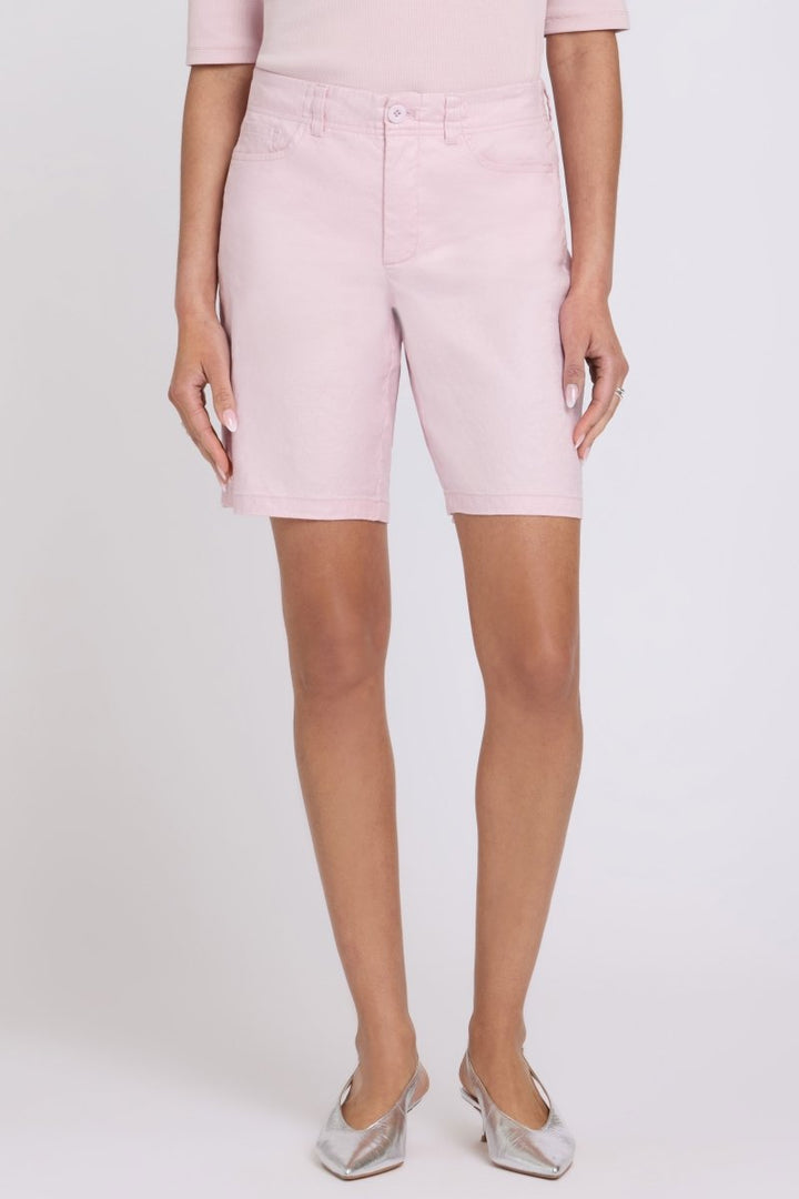 5 Pocket Bermuda Shorts In Stretch Linen | Light Lilac | Shorts | NYDJ