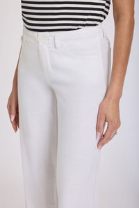 5 Pocket Wide Leg Trouser In Stretch Linen With Super High Rise | Optic White | Pants | NYDJ