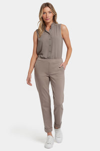 Cassidy Ankle Pull-On Trouser Pants In Ponte Knit With Cuffs | Saddlewood | Pants | NYDJ