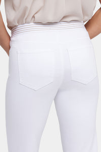 No Gapper™ Marilyn Straight Jeans In Sure Stretch® Denim With Striped Stretch Back Waistba | Optic White | Pants | NYDJ