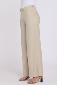 5 Pocket Wide Leg Trouser In Stretch Linen With Super High Rise | Feather | Pants | NYDJ