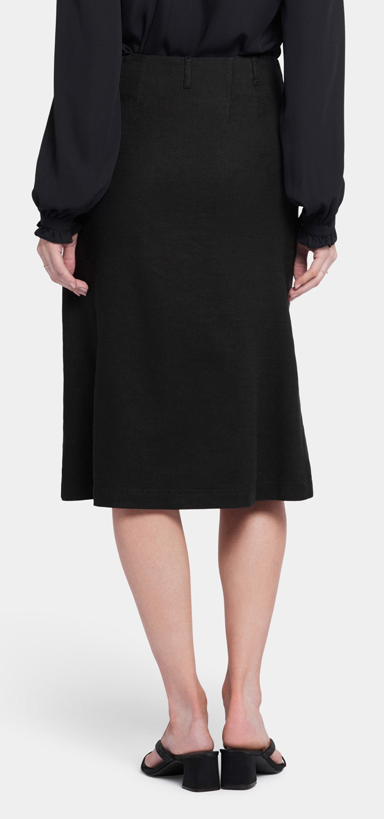 Marilyn A-Line Skirt Black Stretch Linen | Black | Skirt | NYDJ