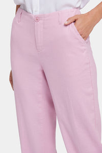 Marilyn Straight Pants In Stretch Linen | Pink Nectar | Pants | NYDJ