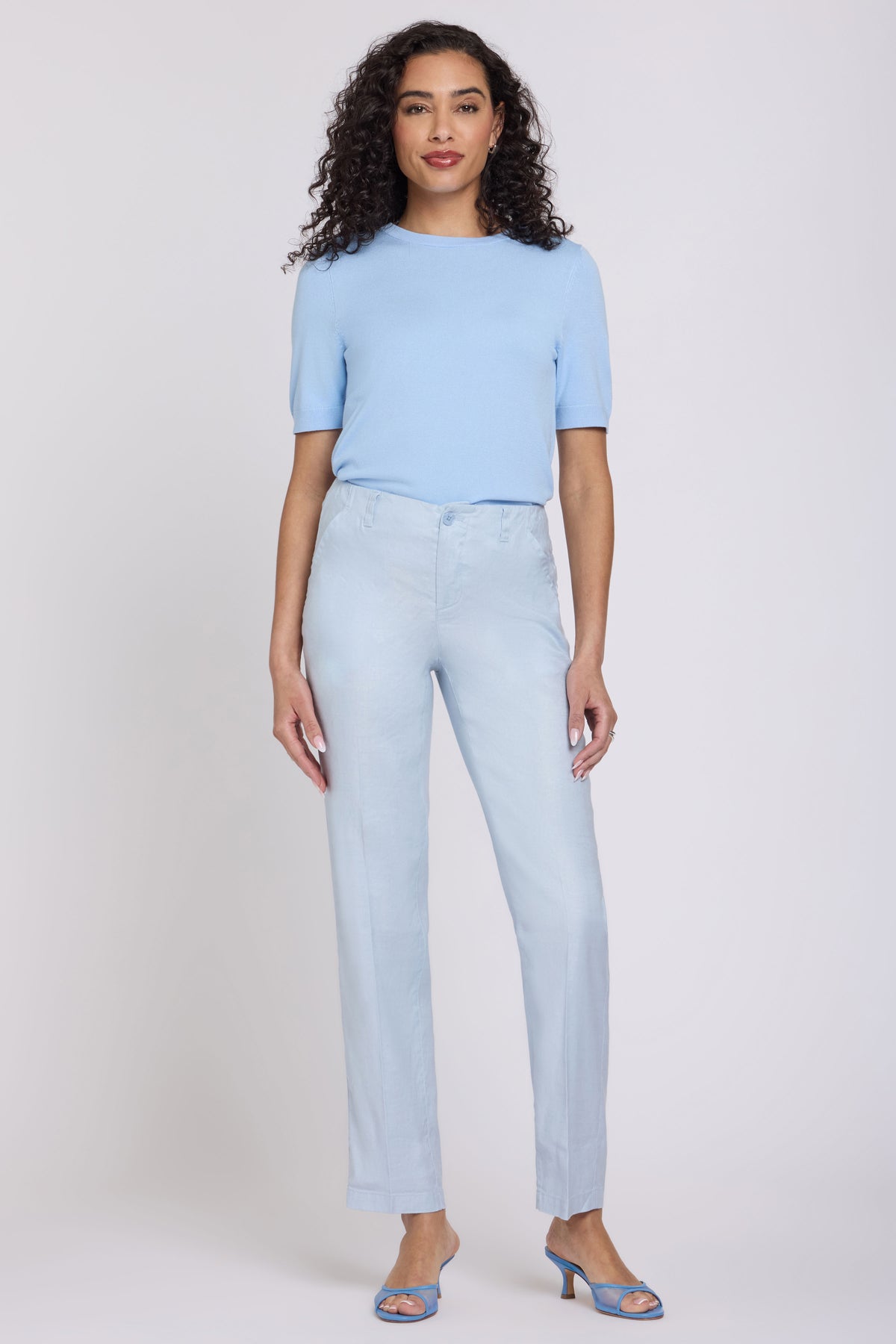 Marilyn Straight Pants In Stretch Linen | Blue Clover | Pants | NYDJ