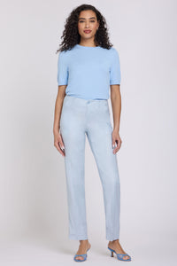 Marilyn Straight Pants In Stretch Linen | Blue Clover | Pants | NYDJ