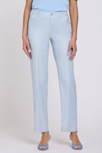 Marilyn Straight Pants In Stretch Linen | Blue Clover