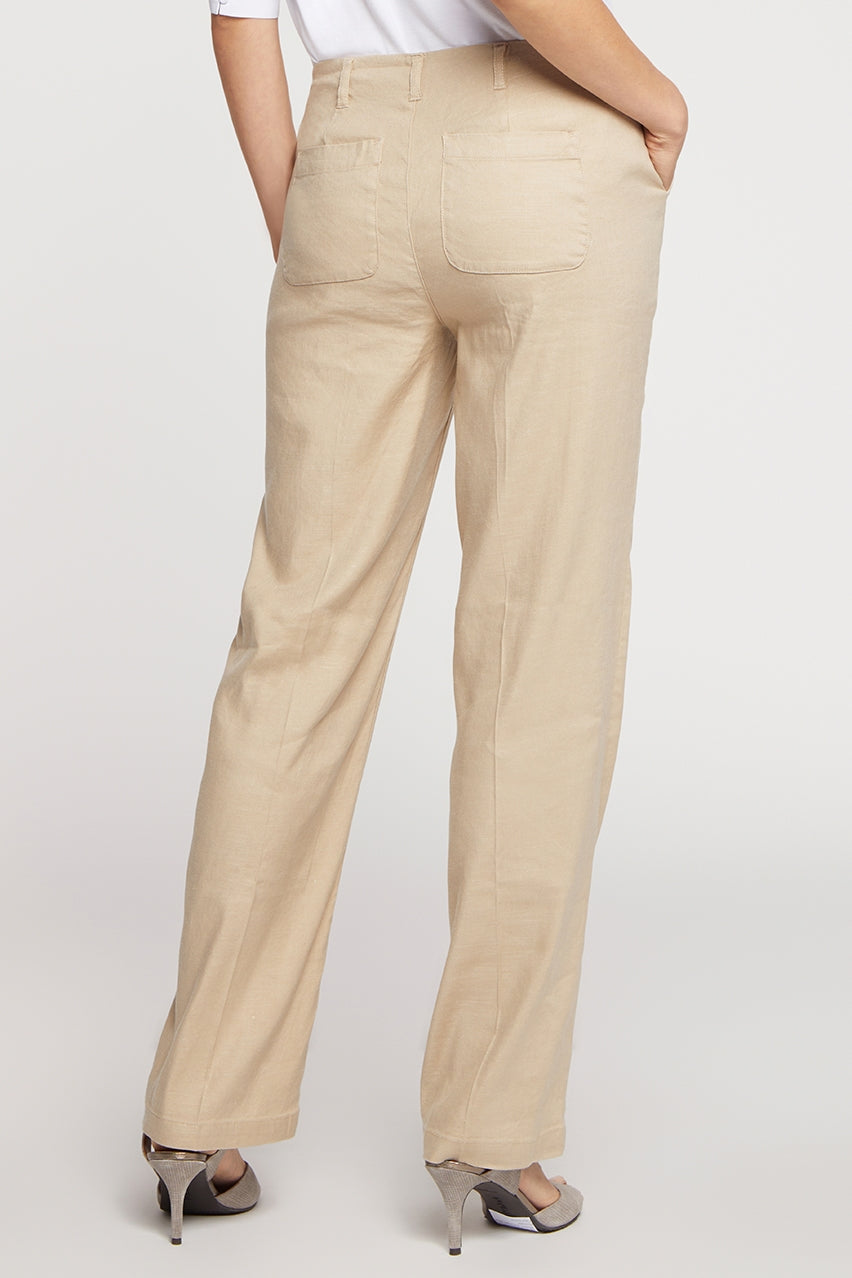 Marilyn Straight Pants In Stretch Linen | Feather | Pants | NYDJ