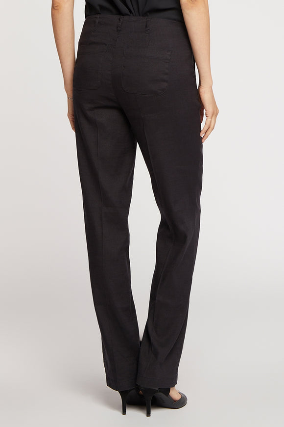 Marilyn Trouser Black Stretch Linen | Black | Pants | NYDJ