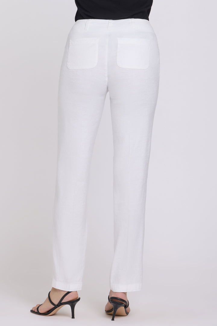 Marilyn Straight Pants In Stretch Linen | Optic White | Pants | NYDJ