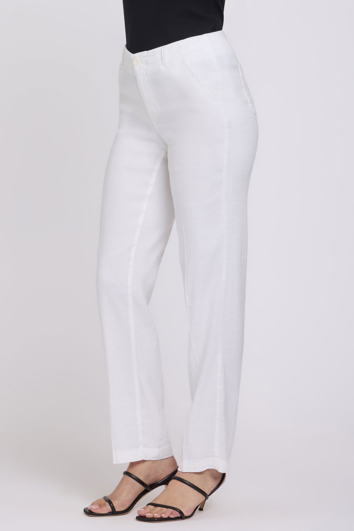 Marilyn Straight Pants In Stretch Linen | Optic White | Pants | NYDJ