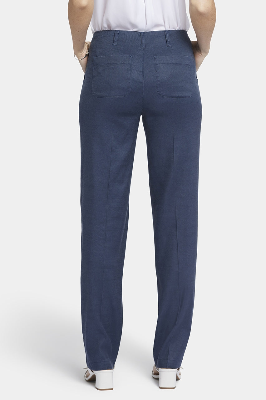 Marilyn Straight Pants In Stretch Linen | Oxford Navy | Pants | NYDJ