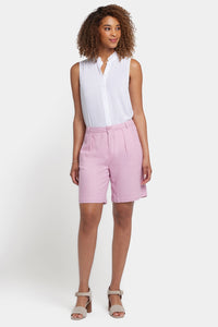 Relaxed Shorts In Stretch Linen | Pink Nectar | Shorts | NYDJ