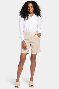 Relaxed Shorts In Stretch Linen | Feather | Shorts | NYDJ