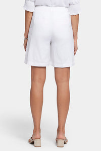 Relaxed Shorts In Stretch Linen | White | Shorts | NYDJ