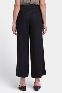 Waverly Trouser Pants In Stretch Linen With High Rise | Black | Pants | NYDJ