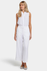 Waverly Trouser Pants In Stretch Linen With High Rise | White | Pants | NYDJ