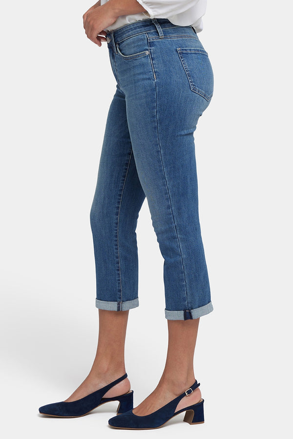 Chloe Skinny Capri Jeans In Cool Embrace® Denim With Roll Cuffs | Costa Brava | Pants | NYDJ