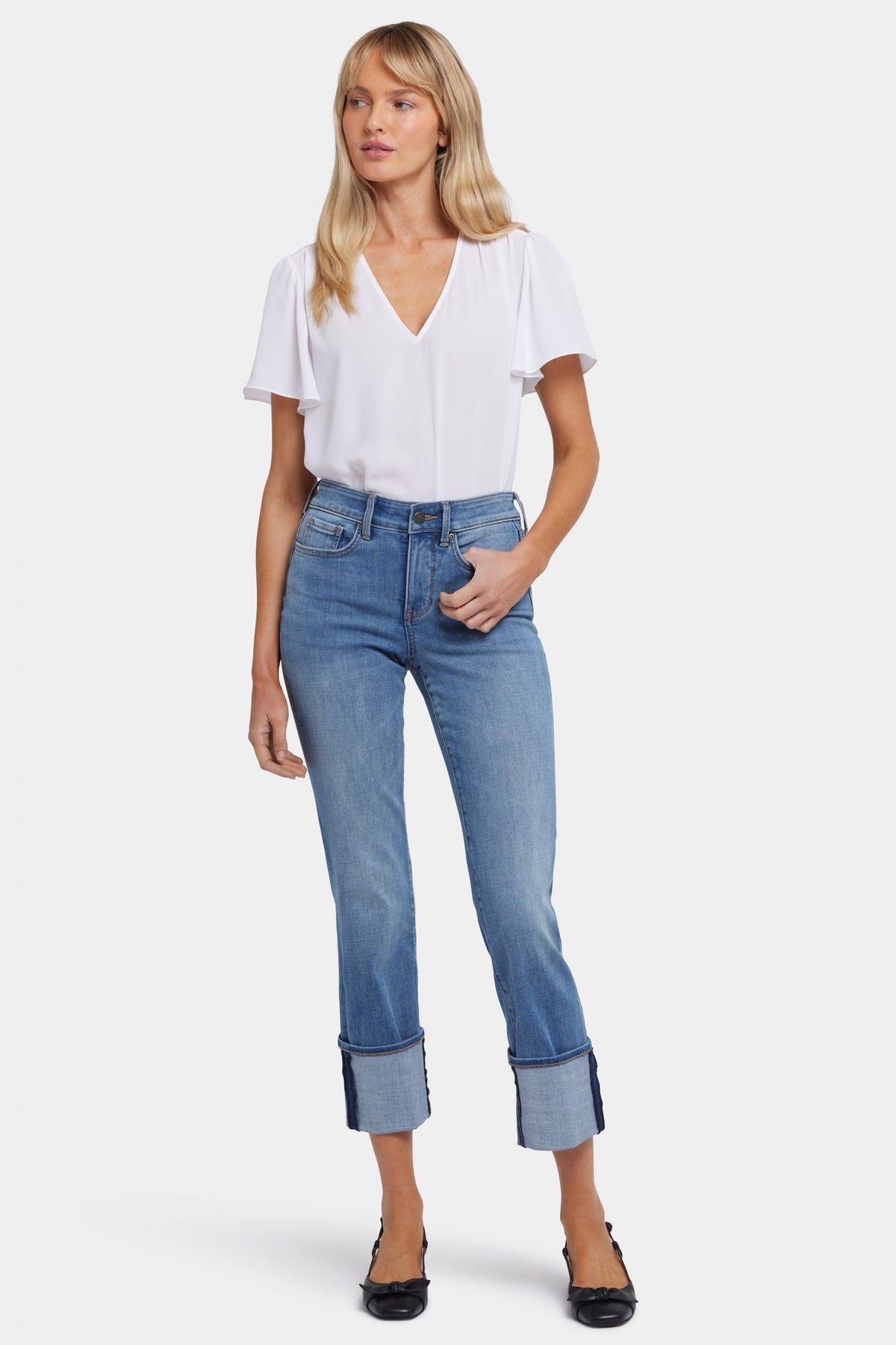 Marilyn Straight Jeans With Cuffs | Barcelona Breeze | Pants | NYDJ