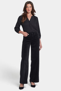 Teresa Wide Leg Trouser Black Corduroy | Black | Non Denim | NYDJ