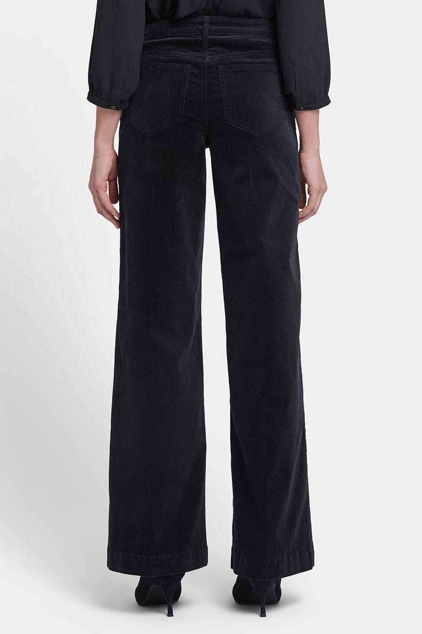 Teresa Wide Leg Trouser Black Corduroy | Black | Non Denim | NYDJ