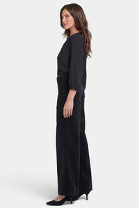 Teresa Wide Leg Trouser Black Corduroy | Black | Non Denim | NYDJ