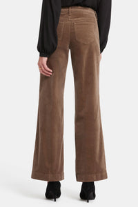 Teresa Wide Leg Trouser Brown Corduroy | Elmwood | Non Denim | NYDJ