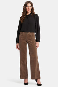 Teresa Wide Leg Trouser Brown Corduroy | Elmwood | Non Denim | NYDJ