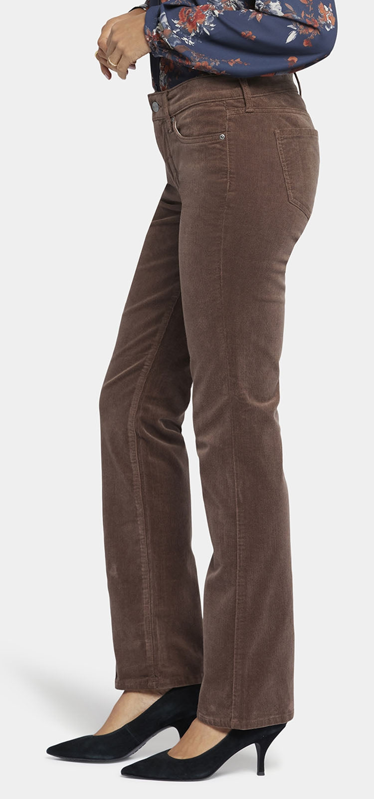 Marilyn Straight Corduroy Trouser Dark Brown | Mink | Pants | NYDJ