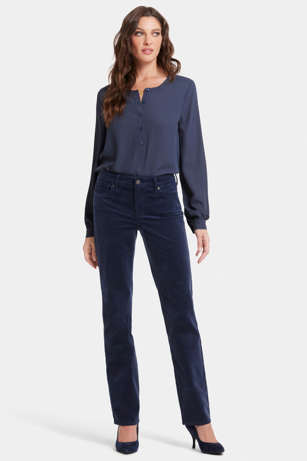 Marilyn Straight Corduroy Trouser Blue | Starless Sky | Pants | NYDJ