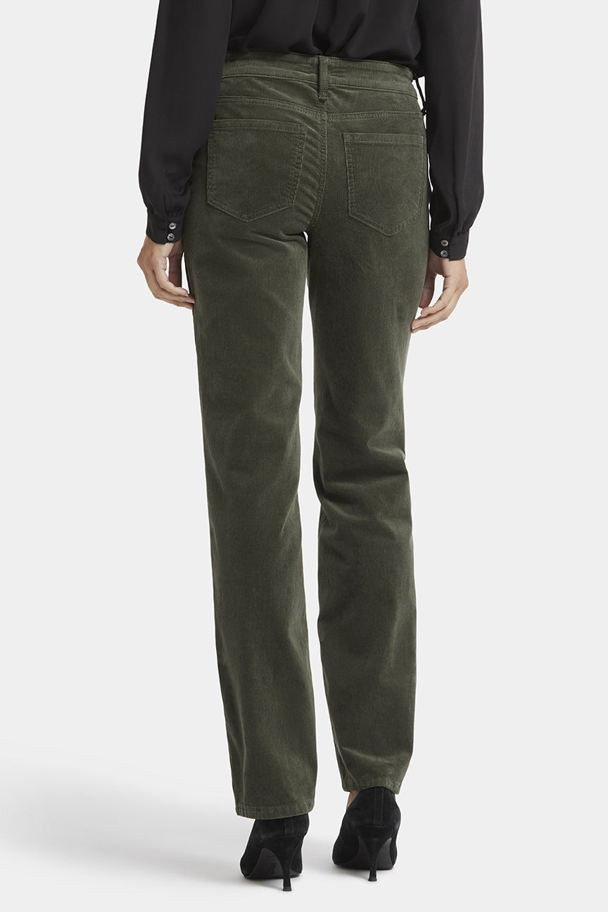 Marilyn Straight Corduroy Trouser Green | Vine Leaf | Pants | NYDJ