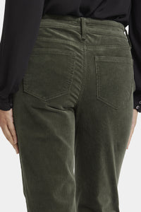 Marilyn Straight Corduroy Trouser Green | Vine Leaf | Pants | NYDJ