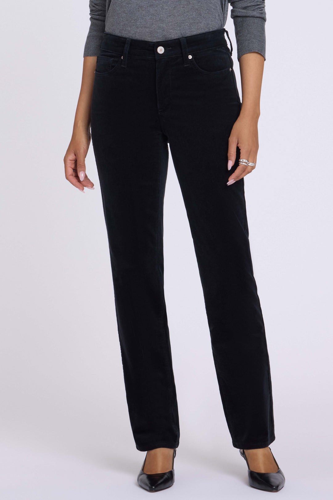 Marilyn Straight Corduroy Pants | Black