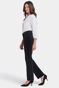 Marilyn Straight Corduroy Trouser Black | Black | Pants | NYDJ