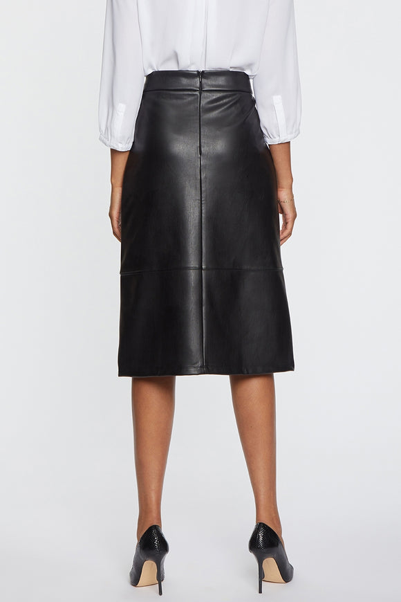 A-Line Sculpt-Her™ Skirt Black Faux Leather | Black | Skirt | NYDJ