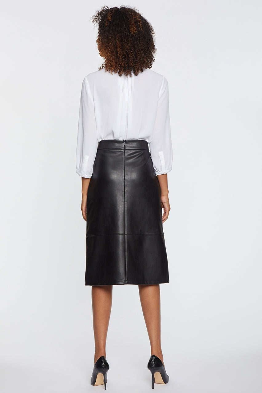 A-Line Sculpt-Her™ Skirt Black Faux Leather | Black | Skirt | NYDJ