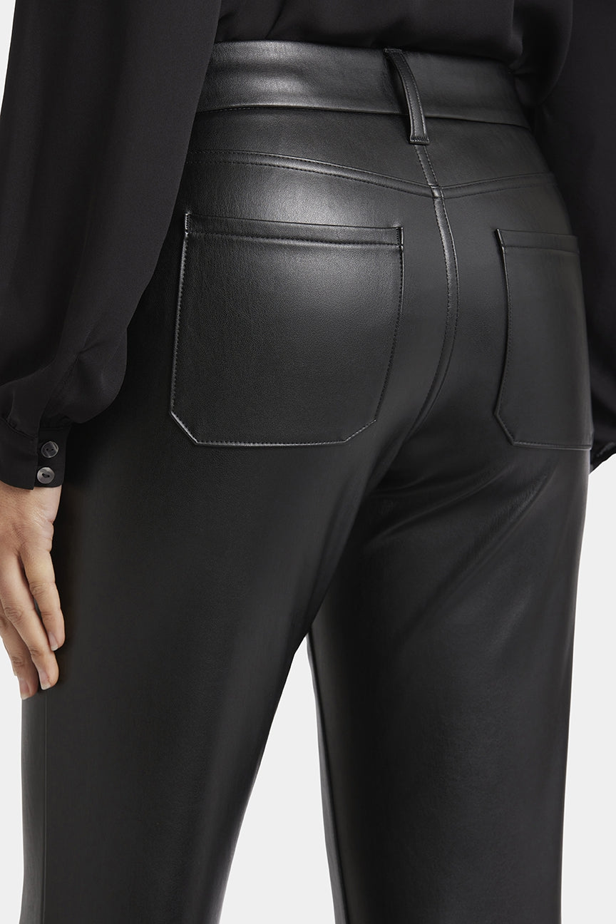Faux Leather Straight Sculpt-Her™ Ankle Trouser Black | Black | Pants | NYDJ