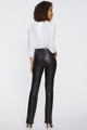 Marilyn Straight Sculpt-Her™ Trouser Black Faux Leather | Black | Pants | NYDJ