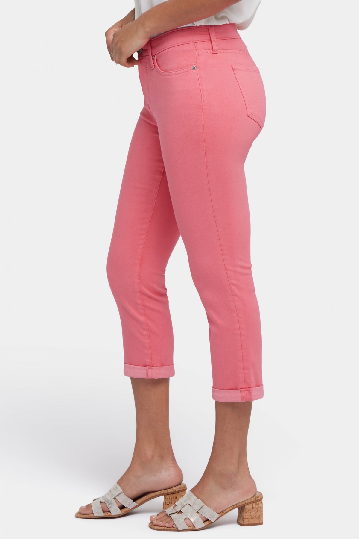 Chloe Skinny Capri Jeans In Cool Embrace® Denim With Roll Cuffs | Spiced Coral | Pants | NYDJ