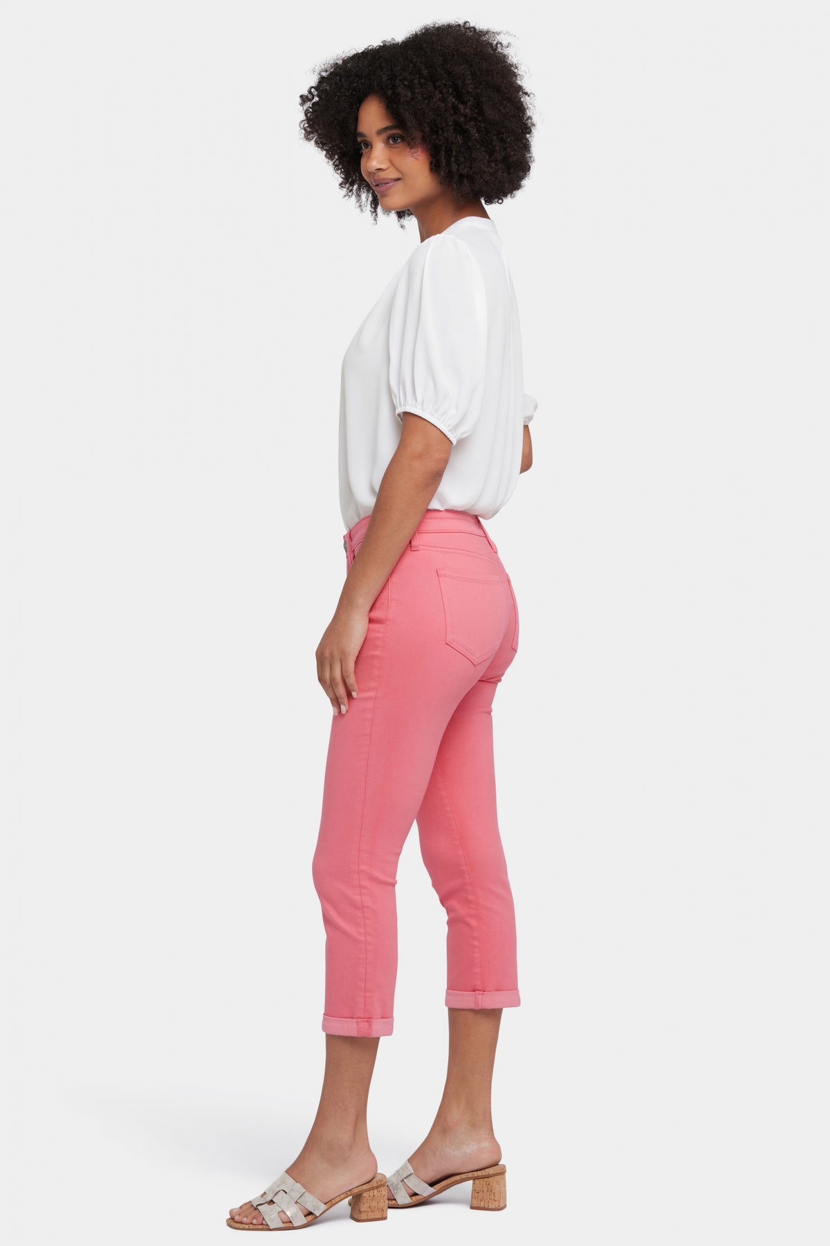 Chloe Skinny Capri Jeans In Cool Embrace® Denim With Roll Cuffs | Spiced Coral | Pants | NYDJ